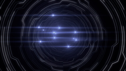 Digital Circuit Tunnel Network Technology internet data 3D illustration.