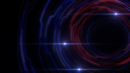 Digital Circuit Tunnel Network Technology internet data 3D illustration.