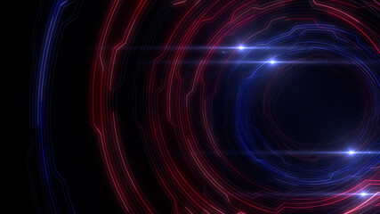 Digital Circuit Tunnel Network Technology internet data 3D illustration.