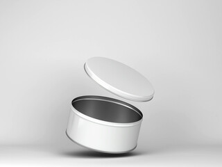 Blank tin can metal container for food or cosmetic