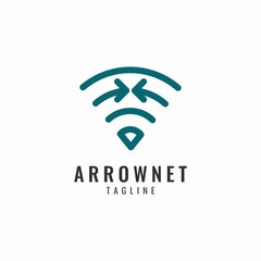 DOUBLE ARROW INTERNET NETWORK LOGO VECTOR TEMPLATE