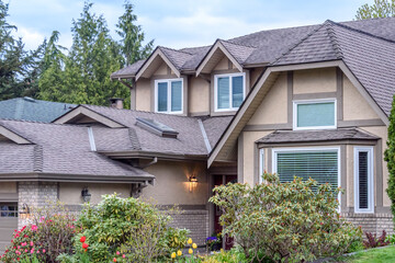 Fragment of a house with nice outdoor landscape in Vancouver, Canada.