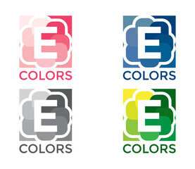 E Colorful Letter Modern Logo Design Concept