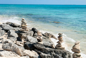Fototapeta na wymiar Stones On Grand Turk Island Shore