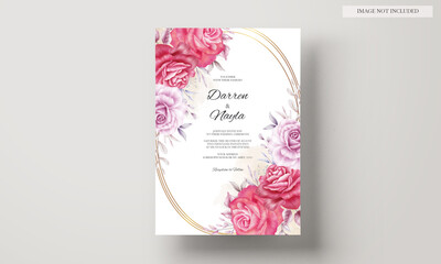 Beautiful wedding invitation with rose ornament