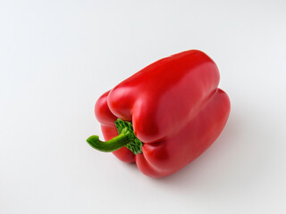 Red Bell Pepper Close-up on White Background