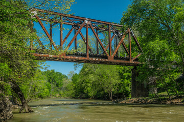 Fototapeta premium Rusty iron train trestle