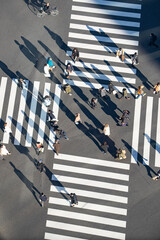 人々の行き交うスクランブル交差点