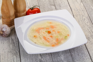 Chicken soup with noodles