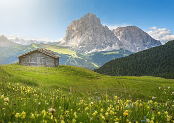Fototapeta premium Idyllic chalet in the Dolomites, South Tyrol