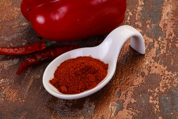 Paprika powder in the bowl