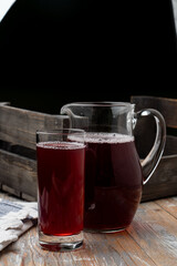 Berry compote photo on dark studio background