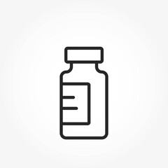 vaccine bottle line icon. medical and pharmaceutical design element. isolated vector vaccination and immunization symbol