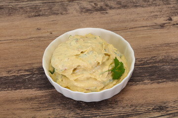 Hummus snack with olive oil