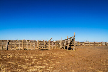 An old cattle corral in the desert of Arizona.