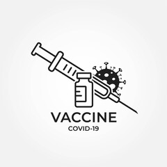 covid-19 vaccine icon. medical and vaccination vector image. coronavirus protection and disease prevention symbol