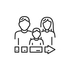 illegal immigrants color line icon. Editable stroke.