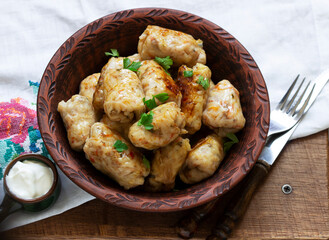 Cabbage rolls, a traditional dish of Moldovan and Romanian cuisine.