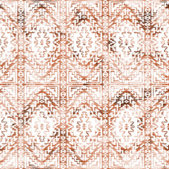 Geometric kilim ikat pattern with grunge texture
