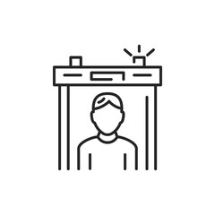 Metal detector color line icon. Electronic machine.