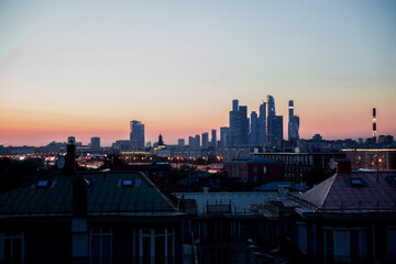 sunseet view on Moscow city