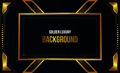 Luxury background with golden abstract shapes Premium Vector