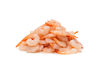 Frozen shrimps background. Top view.