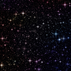 Universe full of Shining Stars and Galaxies. Seamless Background of Deep Space