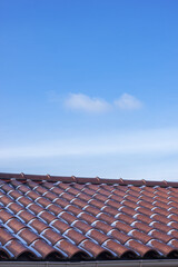 Red terracotta roof tiles over the clear blue sky during day time.