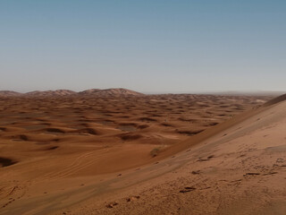 Fototapeta na wymiar Sahara desert views from a dune