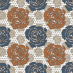 seamless repeating pattern with roses. vector illustration