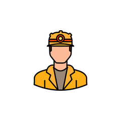 avatar miner outline icon. Signs and symbols can be used for web logo mobile app UI UX