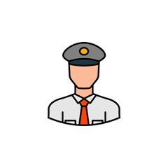 avatar policeman outline icon. Signs and symbols can be used for web logo mobile app UI UX