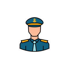 avatar captain outline icon. Signs and symbols can be used for web logo mobile app UI UX