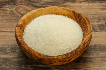 White sugar in the bowl