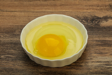 Raw Chicken egg in the bowl