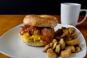 breakfast sandwich with homefries