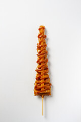 Waffles Stick, glazed with caramel. White background