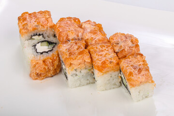 Japanese cuisine - baked roll with fish