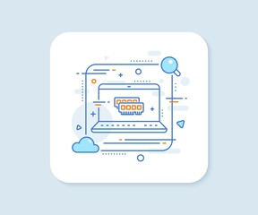 Ram line icon. Abstract vector button. Computer random-access memory component sign. Ram line icon. Laptop concept badge. Vector