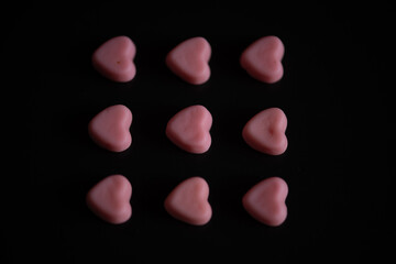 Author's handmade candies in the shape of a heart for Valentine's Day gift