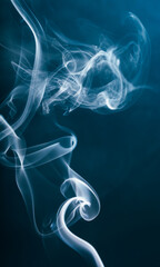 smoke from the incense stick aroma   isolated on background