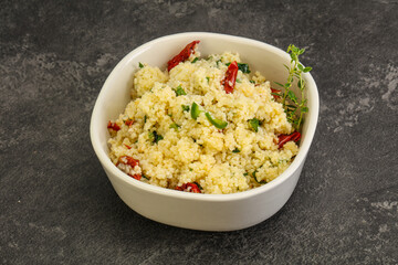 Vegetarian uisine - couscous with vegetables