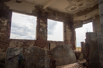 Edificio abandonado en Epecuen, Buenos Aires.