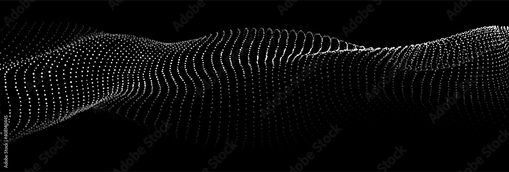 Aufkleber abstract gradient wave of particles. big data. digital background. futuristic vector illustration.