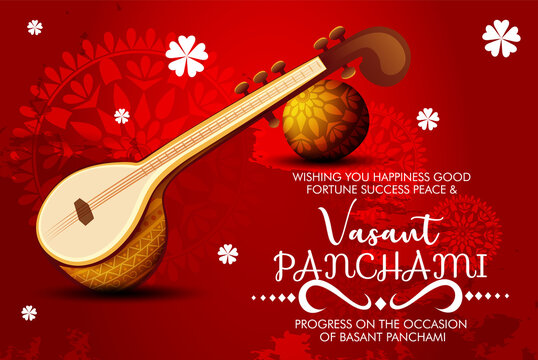 illustration of happy vasant panchami indian festival background 
