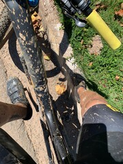 close up of a hand holding a shovel