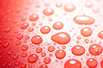 Water drops on a red background
