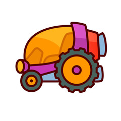 Cartoon cute purple moonwalker car. Icon. Vector EPS10