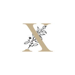 Elegant logo letter with floral element